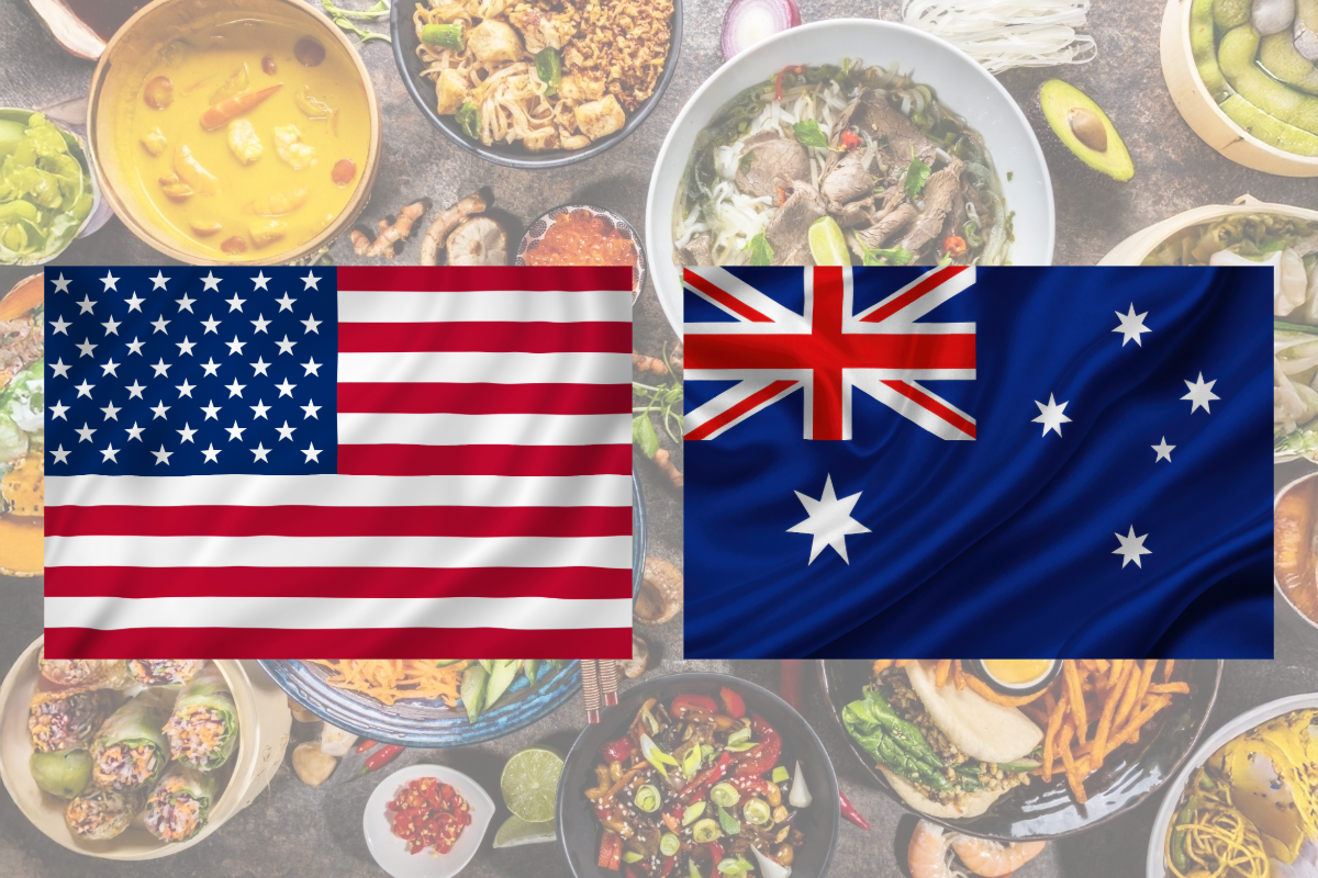 How do Americans and Australians compare on sustainable food behaviors?