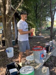 Man presenting a gardening workshop