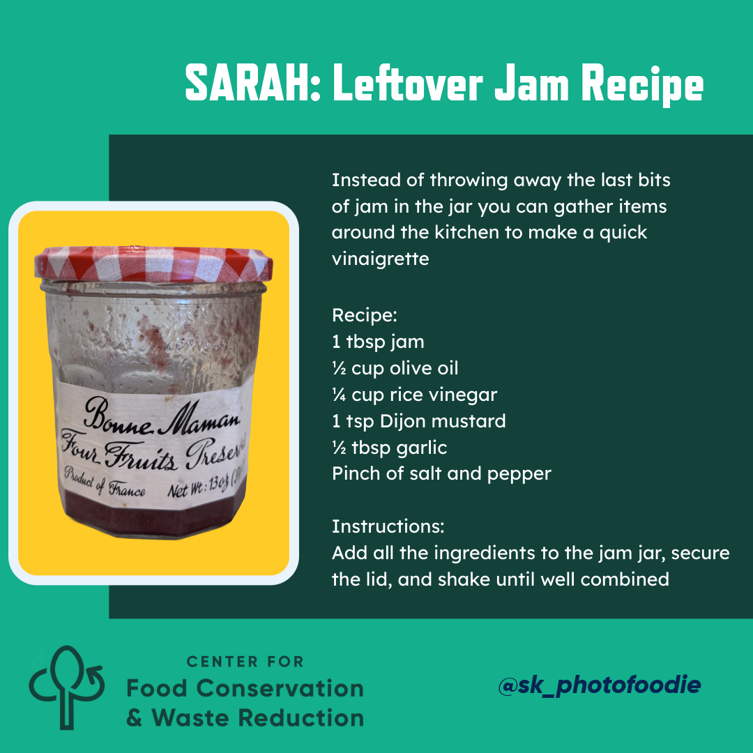 Graphic with a leftover jam recipe