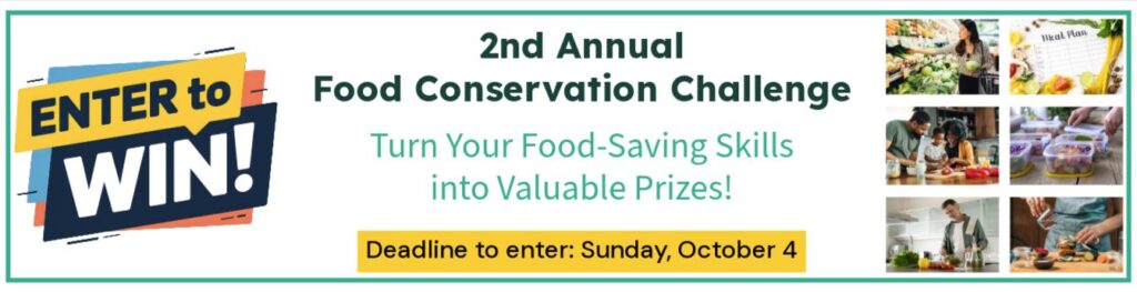 Graphic promoting the Food Conservation Challenge